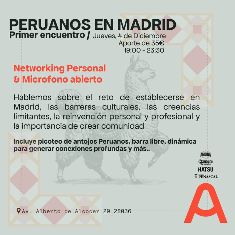 Foto de portada de Peruanos en Madrid - Encuentro de Networking personal & Micrófono abierto