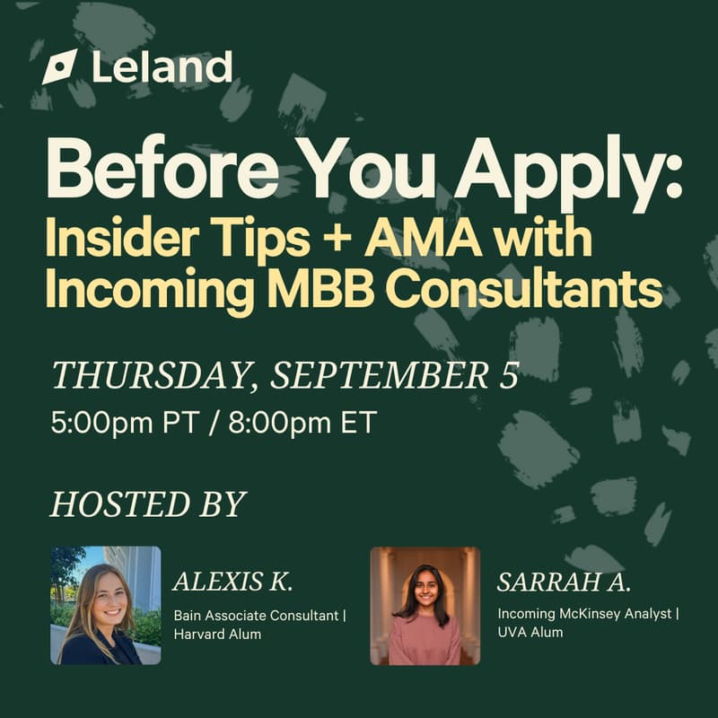 Cover Image for Before You Apply: Insider Tips + AMA with Incoming MBB Consultants
