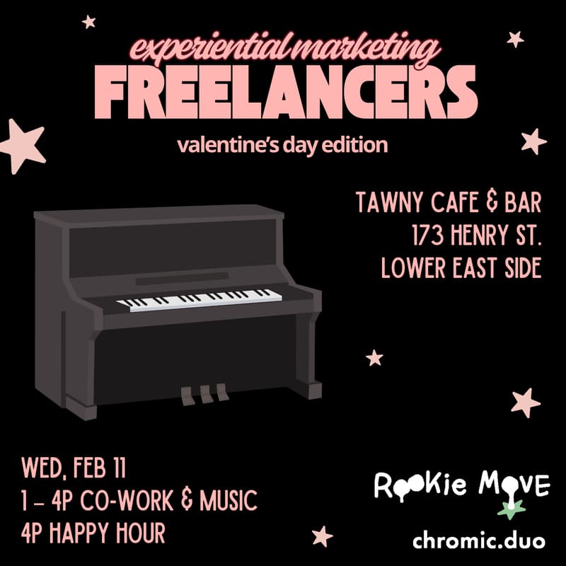 Cover Image for Experiential Marketing Freelancers: co-work & happy hour