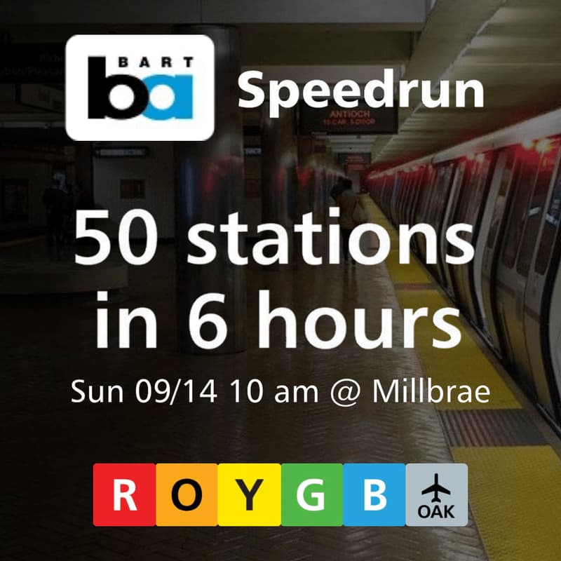 Cover Image for Anniversary BART Speedrun + Trivia (with BART representatives!)