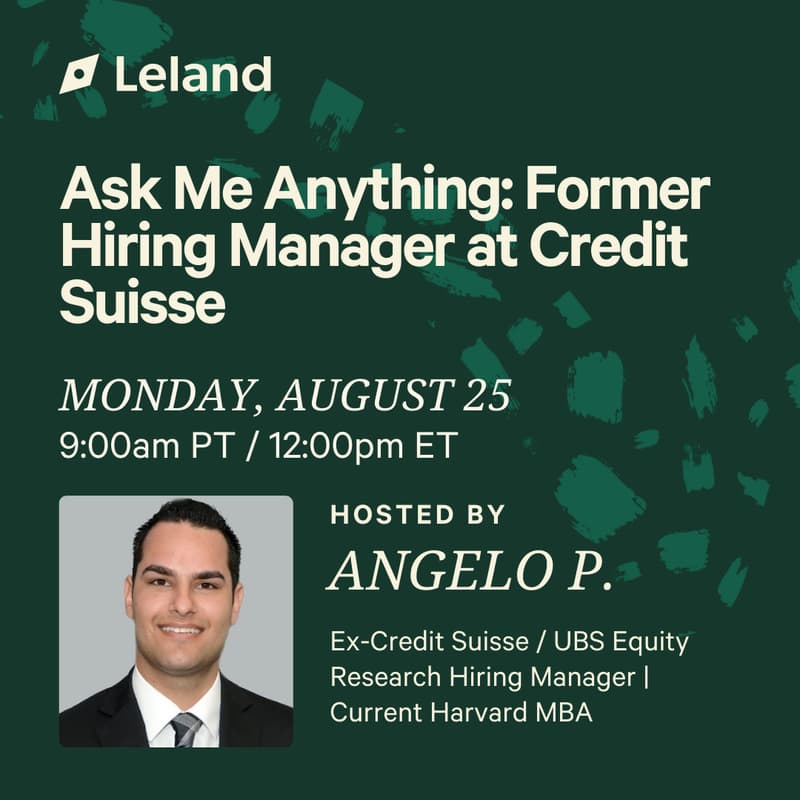 Cover Image for Ask Me Anything: Former Hiring Manager at Credit Suisse