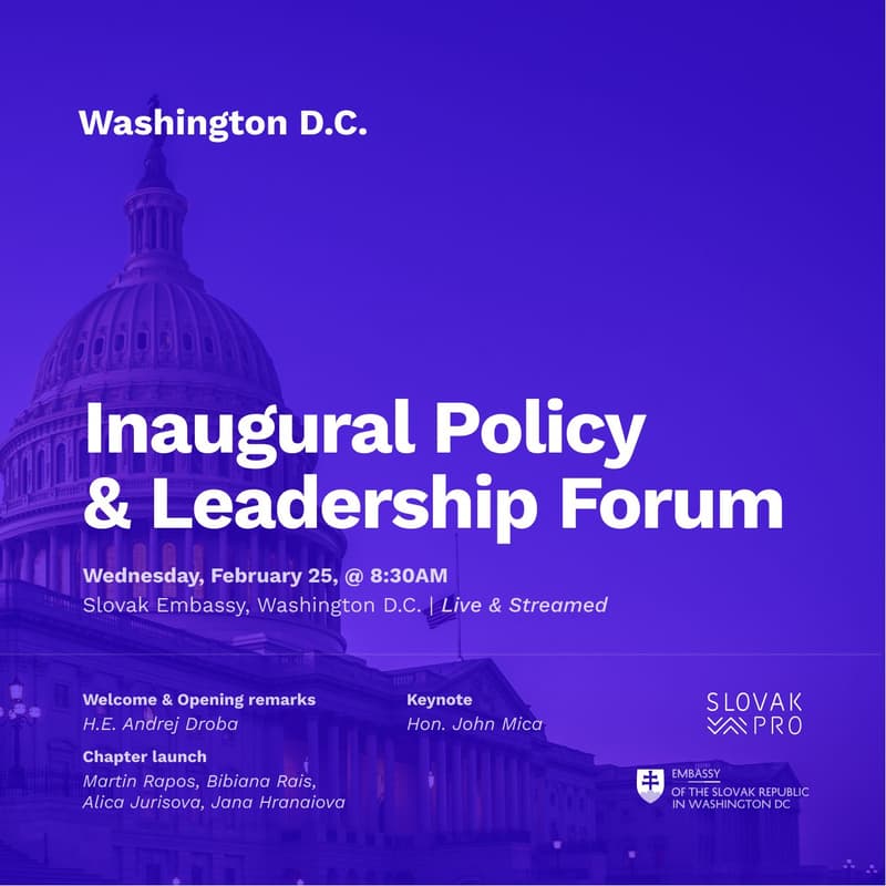 Cover Image for Slovak PRO D.C. — Inaugural Policy & Leaderhip Forum