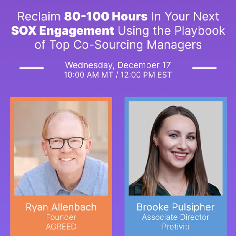 Cover Image for Reclaim 80-100 Hours In Your Next SOX Engagement Using the Playbook of Top Co-Sourcing Managers