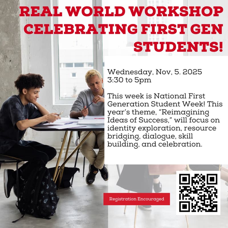 Cover Image for Real World Workshop: Celebrating First Gen Students!