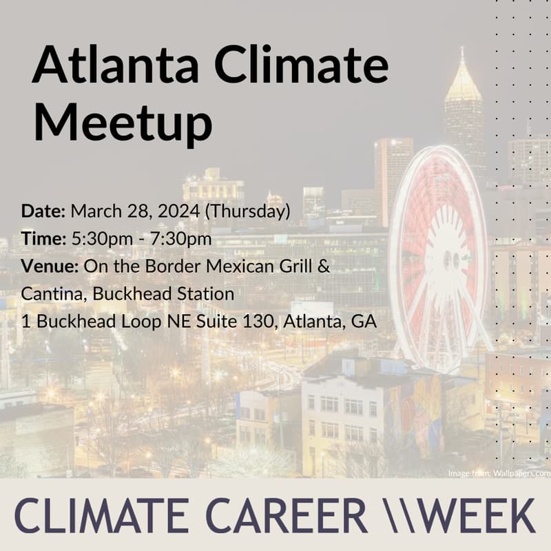 Cover Image for Atlanta Climate Mixer for Climate Career Week