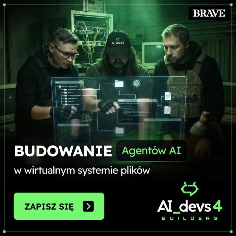Cover Image for Budowanie agentów AI w wirtualnym systemie plików – AI_devs LIVE