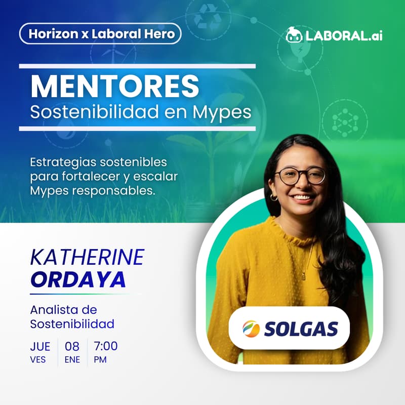 Cover Image for 1° Mentores x Kathy Ordaya: Sostenibilidad en MYPES