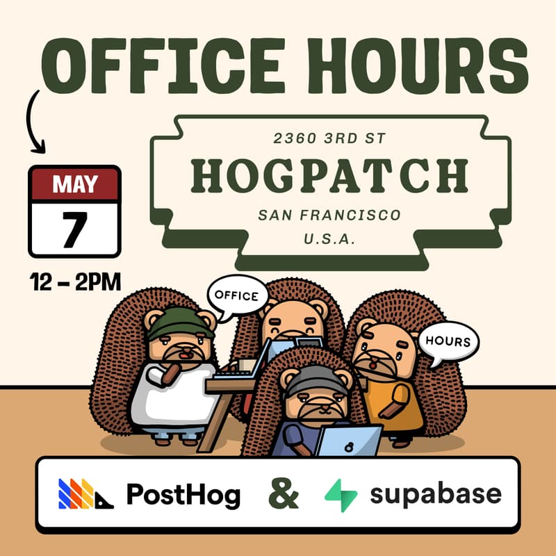 Cover Image for PostHog x Supabase: Office Hours