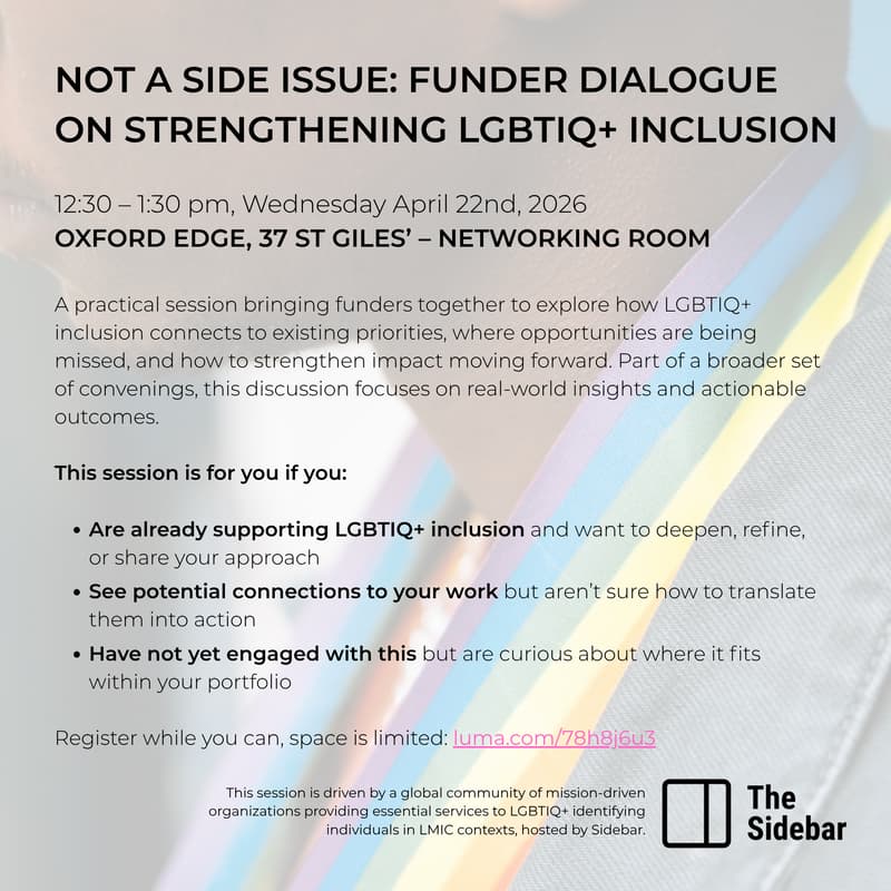 Cover Image for Not a Side Issue: Funder Dialogue on Strengthening LGBTIQ+ Inclusion