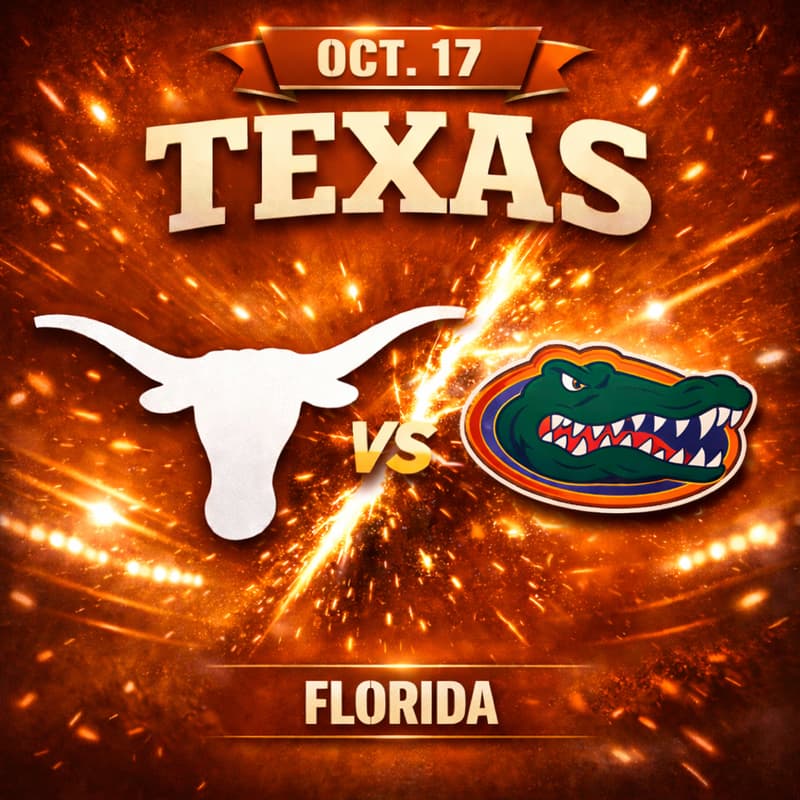 Cover Image for Texas Longhorns vs Florida Gators @ DKR