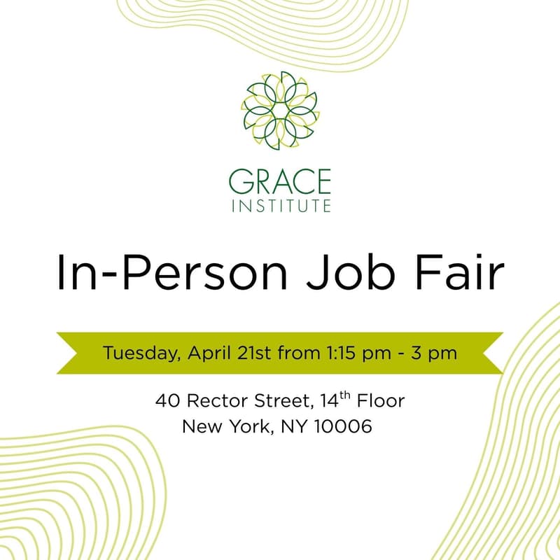 Cover Image for Grace Institute Spring Job Fair Afternoon Session (Last Name Le-Z)