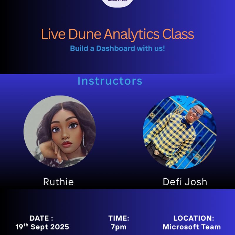 Cover Image for Live Dune Analytics Class