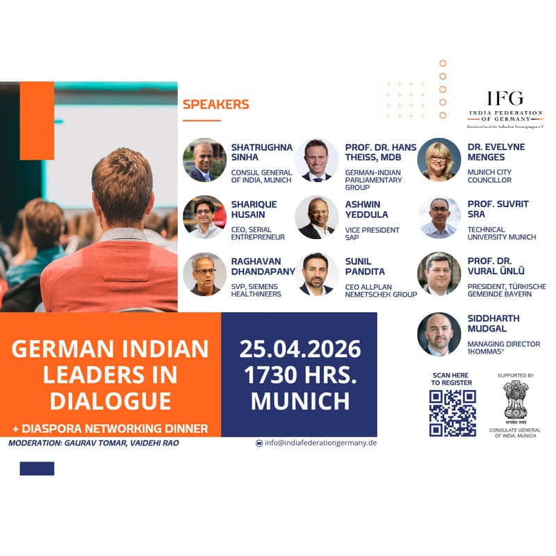 Cover Image for German Indian Leaders in Dialogue & Diaspora Networking Dinner