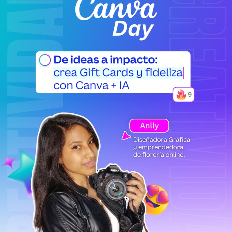 Cover Image for Taller: De ideas a impacto: crea Gift Cards y fideliza con Canva + IA.