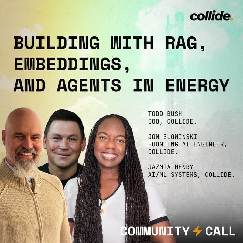 Cover Image for Community Call: Building with RAG, Embeddings, and Agents in Energy