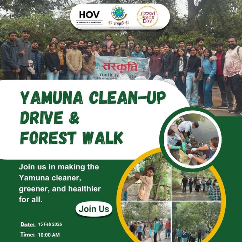Cover Image for Community Yamuna Clean-Up & Guided Forest Walk
