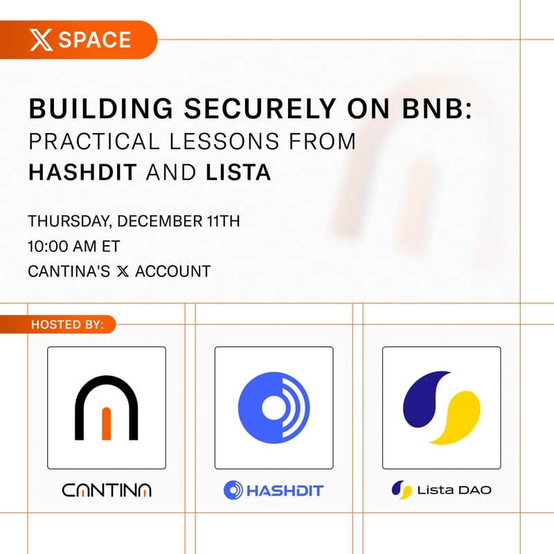 Cover Image for Building Securely on BNB: Practical Lessons from Hashdit, Lista and Cantina