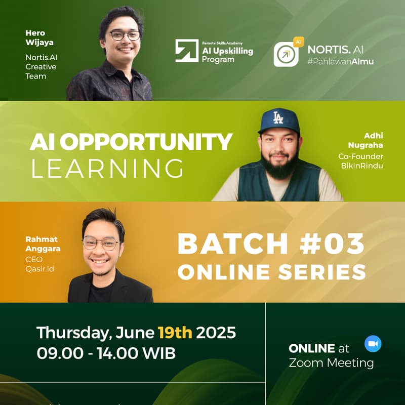 Cover Image for [Online] AI Opportunity Learning by Nortis & Remote Skill Academy - Batch #03