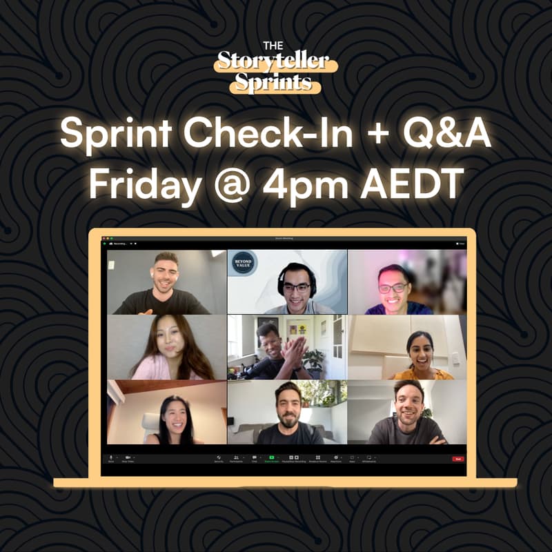 Sprint Check-In + Q&A · Zoom · Luma