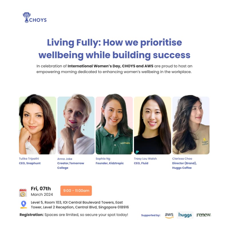 Cover Image for CHOYS x AWS: Founders' Wellbeing at Work – Thriving, Not Just Surviving