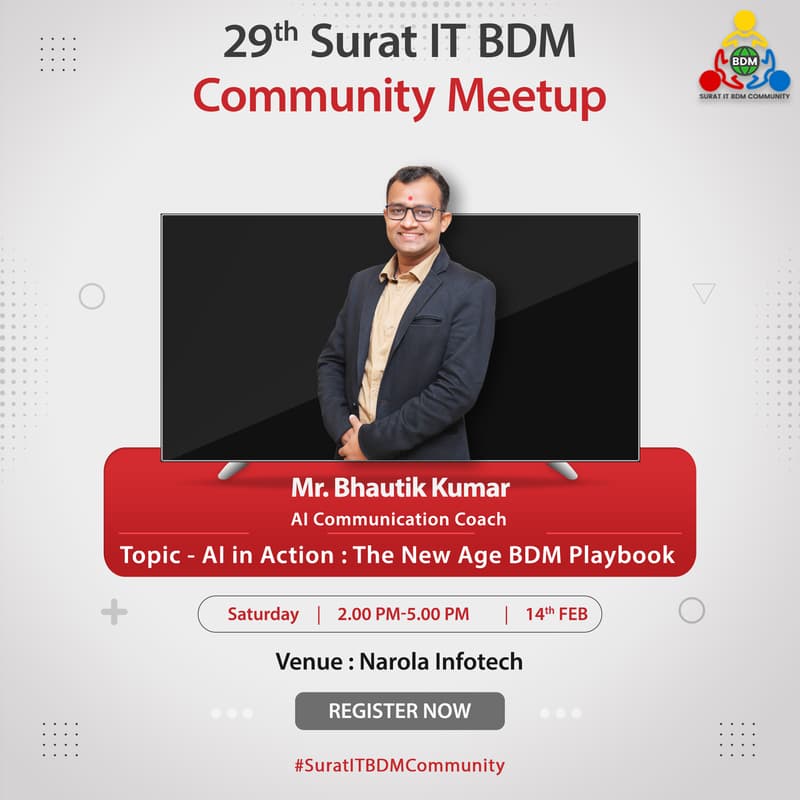 Cover Image for 29th Surat IT BDM Meetup