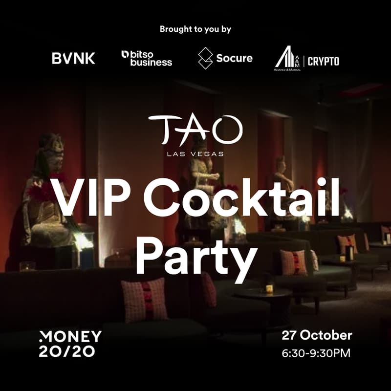 Cover Image for BVNK, Bitso Business, A&M Crypto, and Socure Hosted VIP Cocktail Party @ TAO