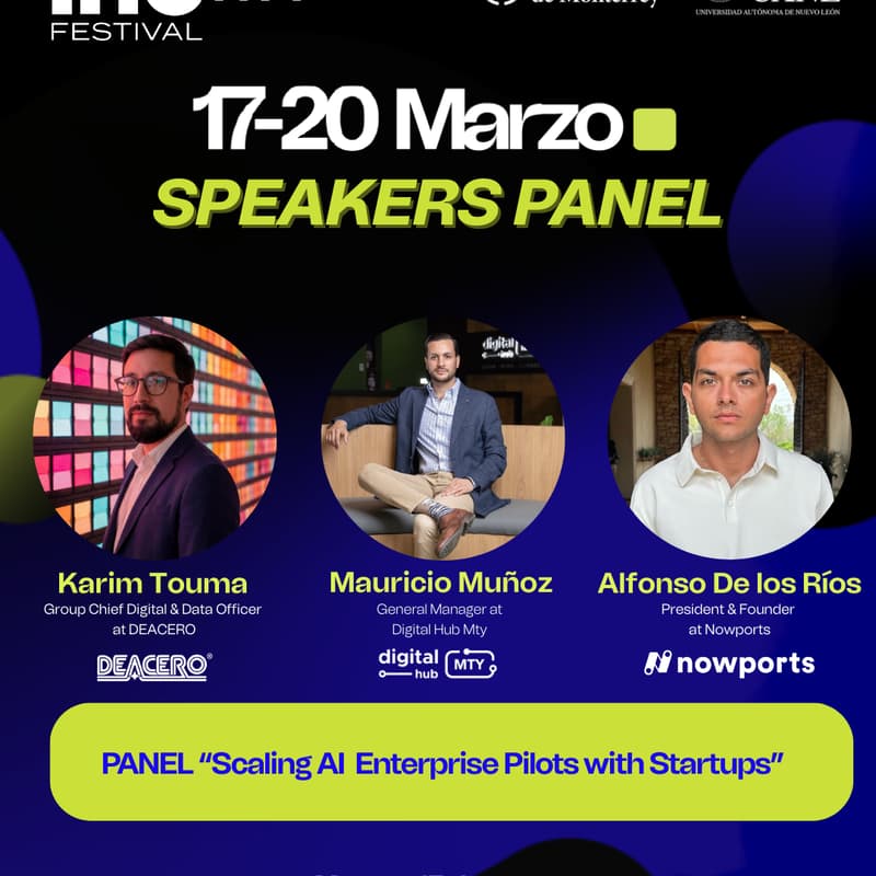 Cover Image for Panel "Scaling AI Enterprise Pilots with Startups" by Digital Hub Mty