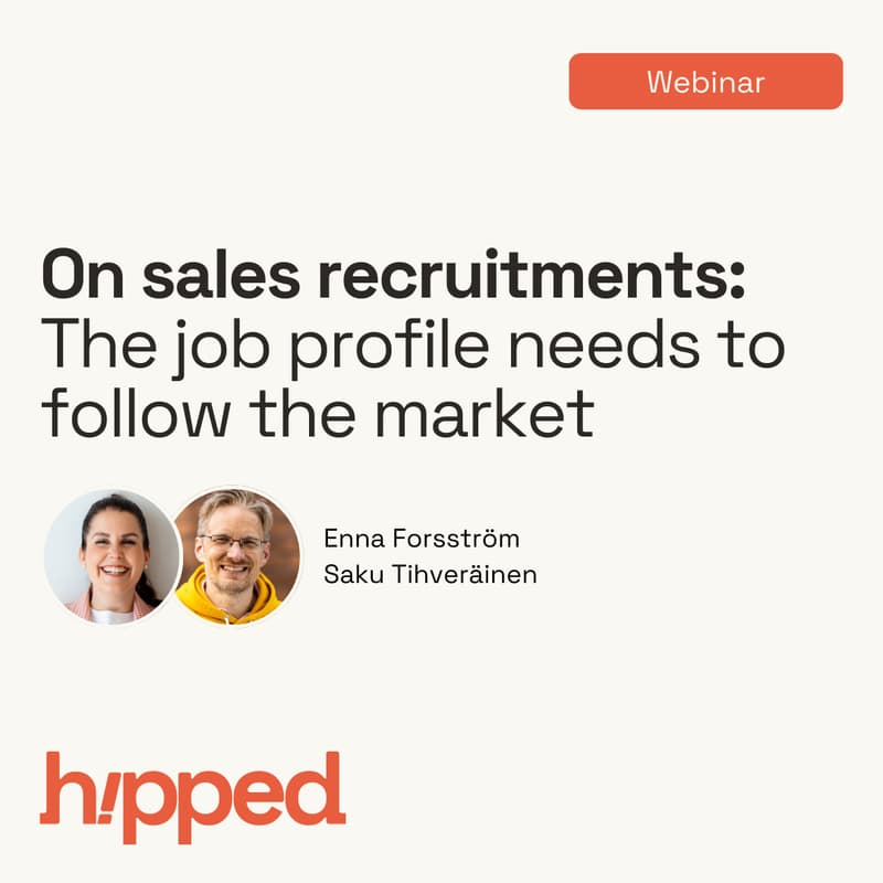 Cover Image for On sales recruitments: The job profile needs to follow the market
