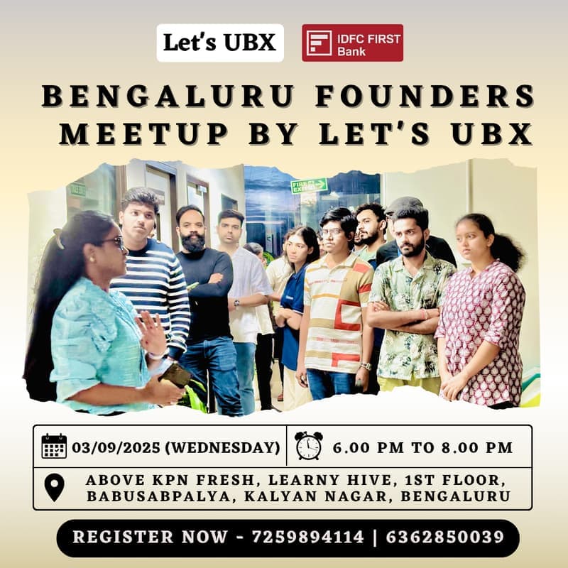 Cover Image for BENGALURU FOUNDERS MEETUP BY LET'S UBX