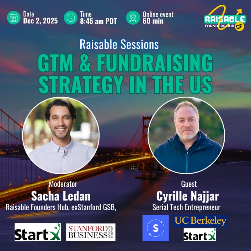 Cover Image for Raisable Sessions #6 - GTM & Fundraising Strategy for Tech Founders
