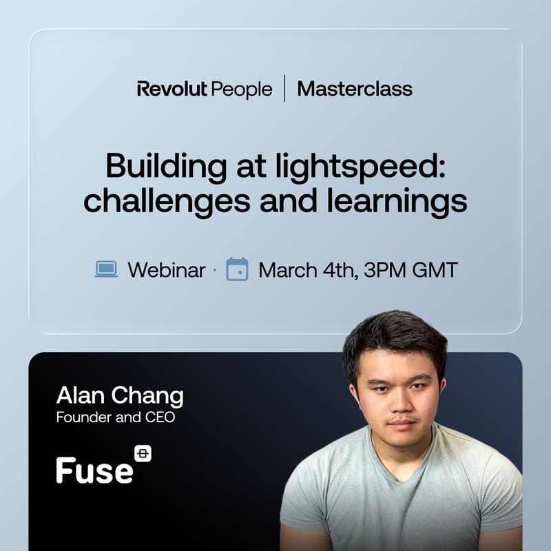Cover Image for [Masterclass with Fuse Energy's CEO, Alan Chang] Building at lightspeed: challenges and learnings