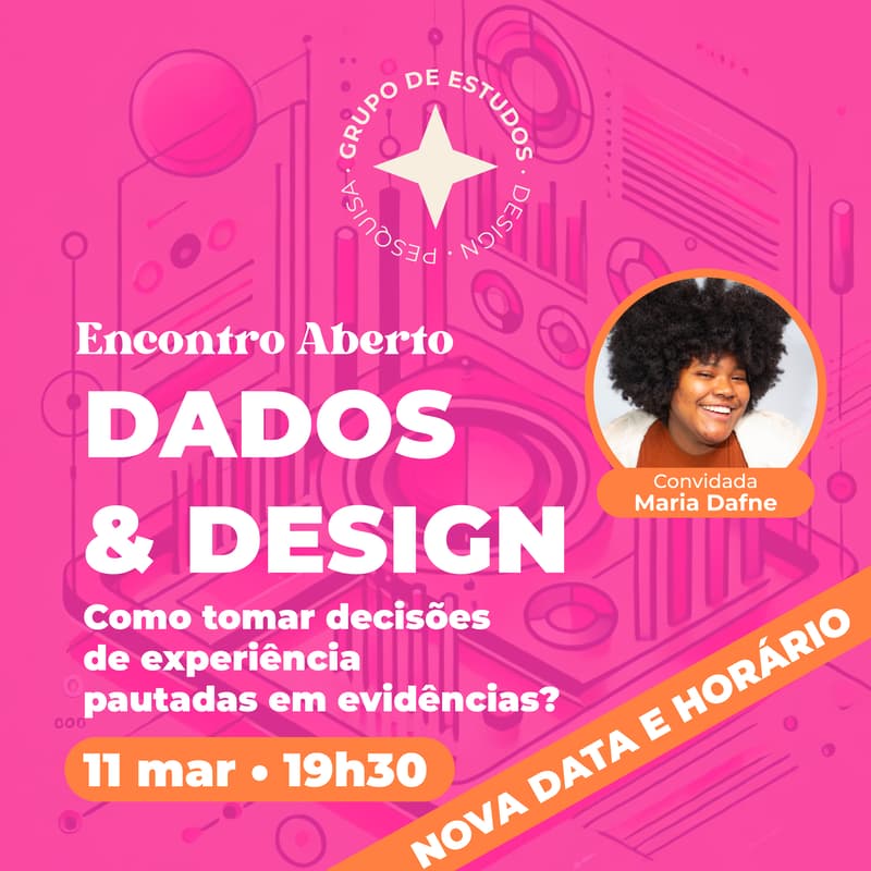 Cover Image for Grupo de Estudos - Dados e Design: como tomar decisões de experiência pautadas em evidências?