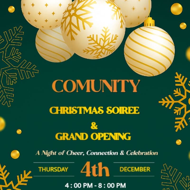Cover Image for COMUNITY CHRISTMAS SOIREE AND GRAND OPENING