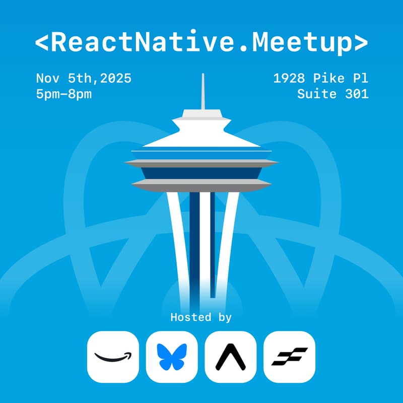 Cover Image for <ReactNative.Meetup> with Expo, Amazon, Bluesky, and INTDEV
