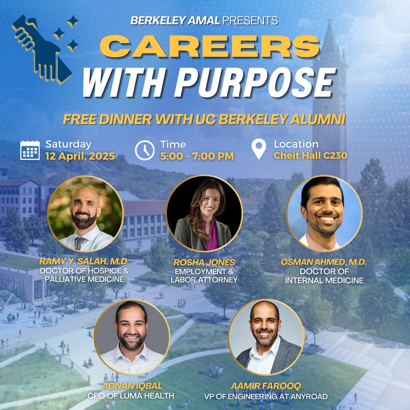 Cover Image for Careers With Purpose | Berkeley Amal | Dinner