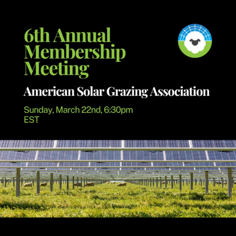 Cover Image for 6th Annual Membership Meeting of the American Solar Grazing Association
