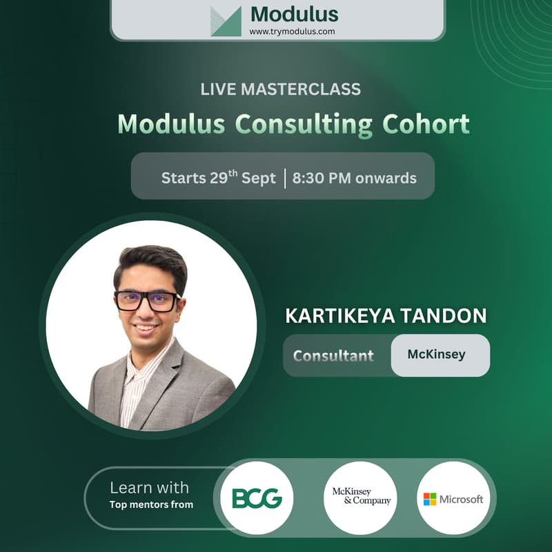 Cover Image for Free live session on How to break into Consulting + Live Case Solving