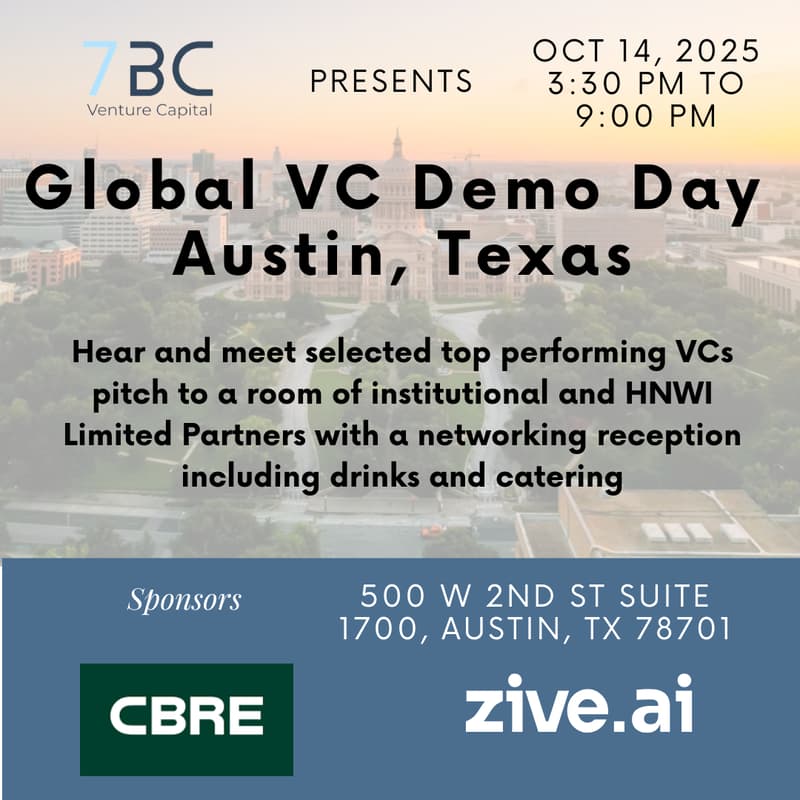 Cover Image for 7BC Global VC Demo Day Austin, Texas