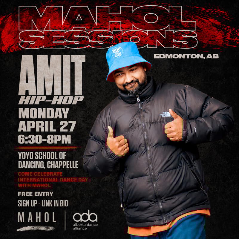 Cover Image for Free Hip-Hop Dance Class • International Dance Day | Mahol Sessions (Edmonton) | Alberta Dance Alliance