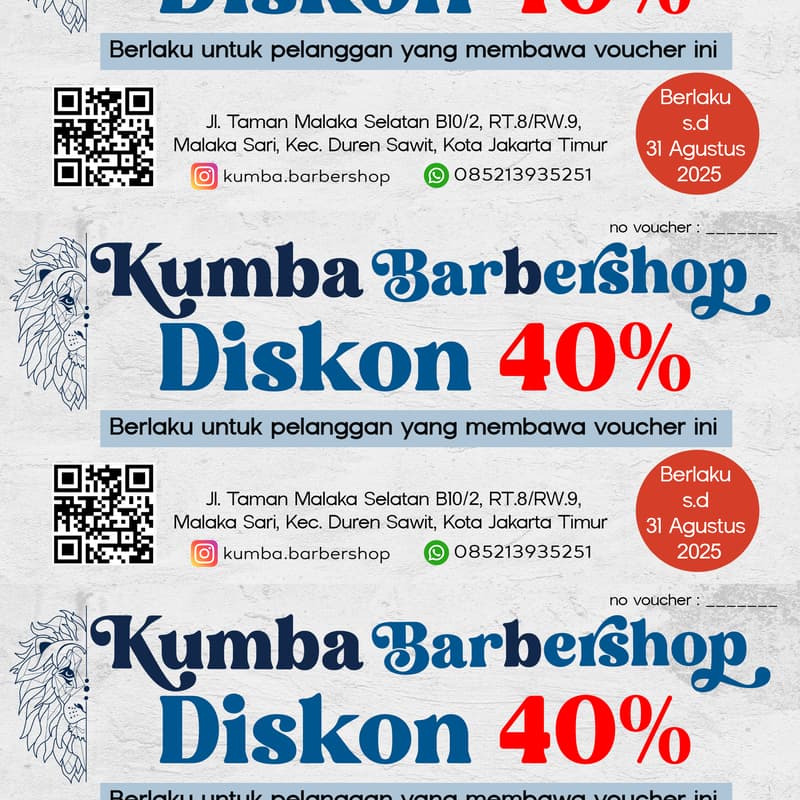 Cover Image for Promo 40% Kumba Barbershop - 1 s.d 31 Agustus 2025