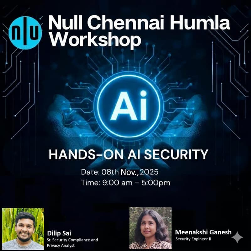 Cover Image for null Chennai HUMLA  Session - Hands-on AI Security