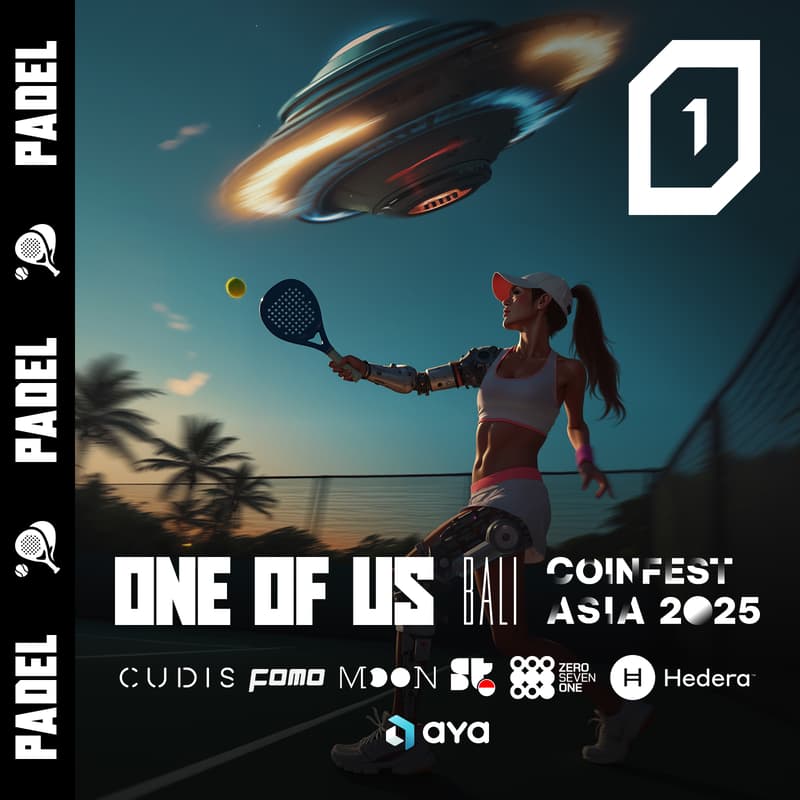 Cover Image for ONE OF US Padel Night / Aya, Cudis, Hedera, Moonring, 071Labs, Superteam Indonesia & FOMO Magazine