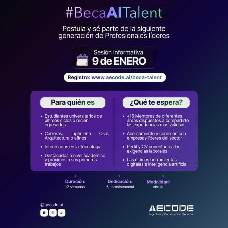 Cover Image for BECA AI TALENT 2026 | PROGRAMA DE ENTRENAMIENTO EN IA | AECODE - SESION INFORMATIVA
