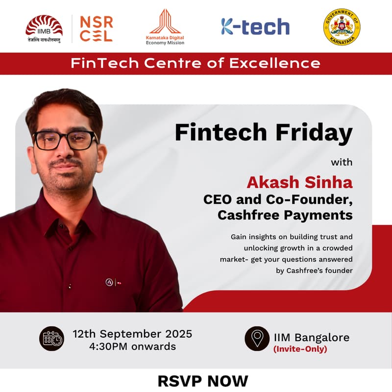 Cover Image for Fintech Friday with Akash Sinha, Founder of Cashfree (Invite only)