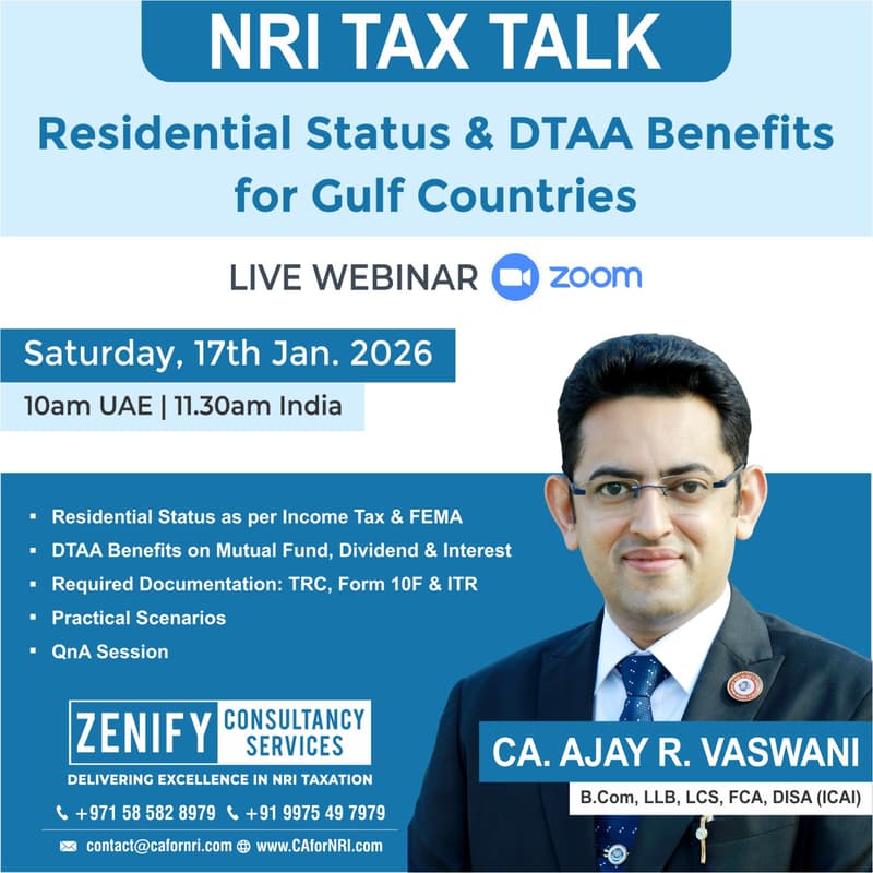 Cover Image for NRI Tax Talk: Residential Status & DTAA Benefits for Gulf Countries