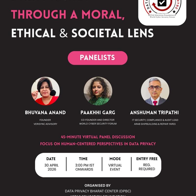 Cover Image for Data Privacy Through Moral, Ethical & Societal Lens- Panel Discussion