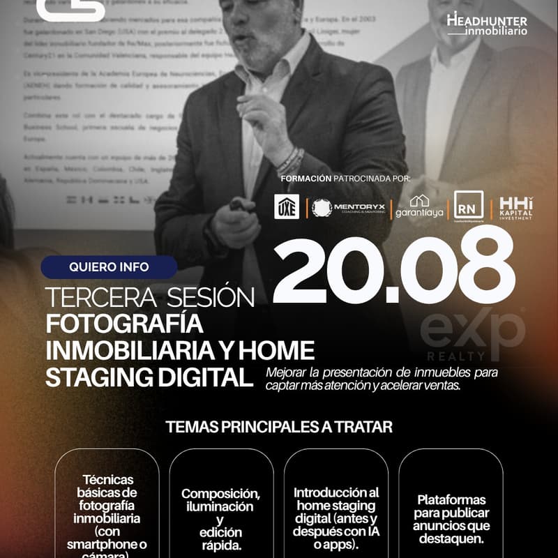 Cover Image for 3 «FOTOGRAFÍA INMOBILIARIA y HOME STAGING» Curso de Verano: Excelencia Inmobiliaria por Eduardo Sánchez