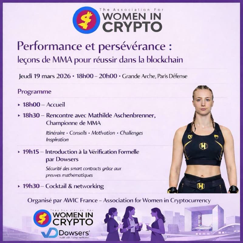 Cover Image for AWIC France x Dowsers Event. Performance et persévérance : leçons de MMA pour réussir dans la blockchain