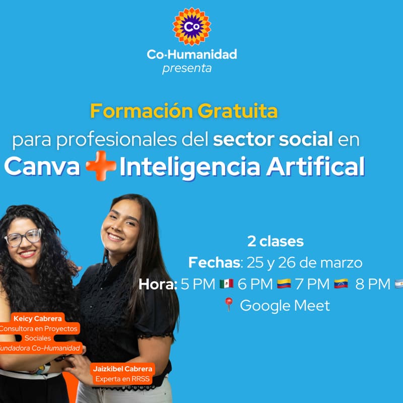 Cover Image for Formación Gratuita en Canva e Inteligencia Artificial para profesionales del Sector Social - Co-Humanidad