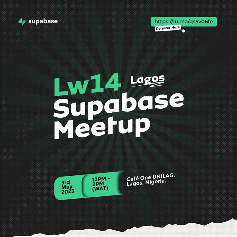 Cover Image for LW14 - Lagos, Nigeria - Supabase Meetup